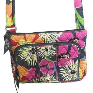 VERA BRADLEY Jazzy Blooms Quilted Crossbody Bag Purse Adjustable Strap‎
